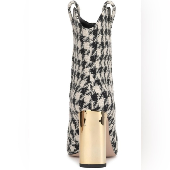 Jessica Simpson Xiovara Houndstooth Heeled Boots - Black and White - Picture 3 of 4